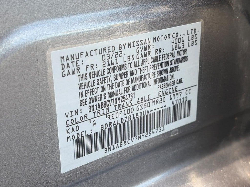 2022 Nissan Sentra SV CVT