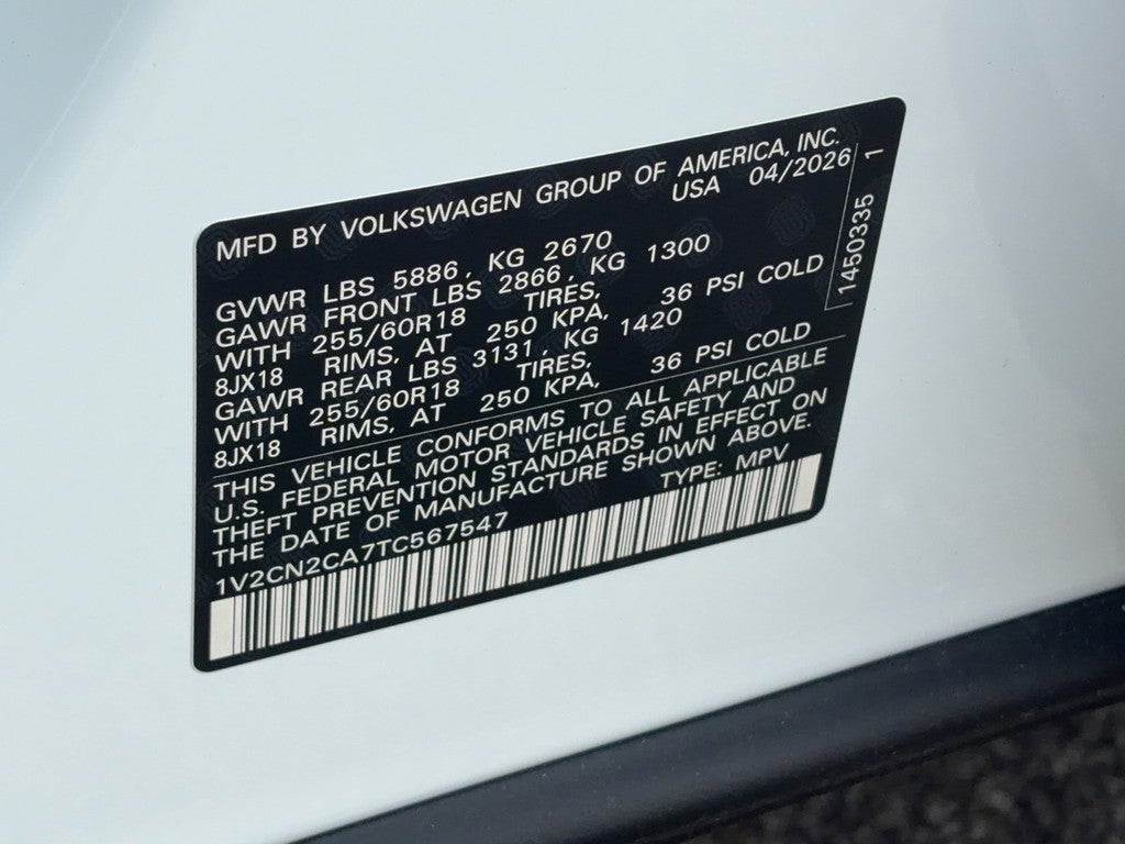 2026 Volkswagen Atlas 2.0T Peak Edition 4MOTION