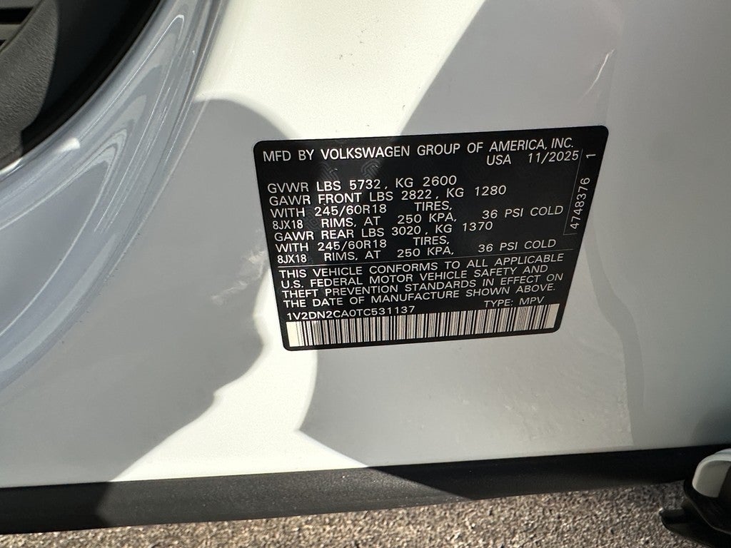 2026 Volkswagen Atlas 2.0T SE FWD