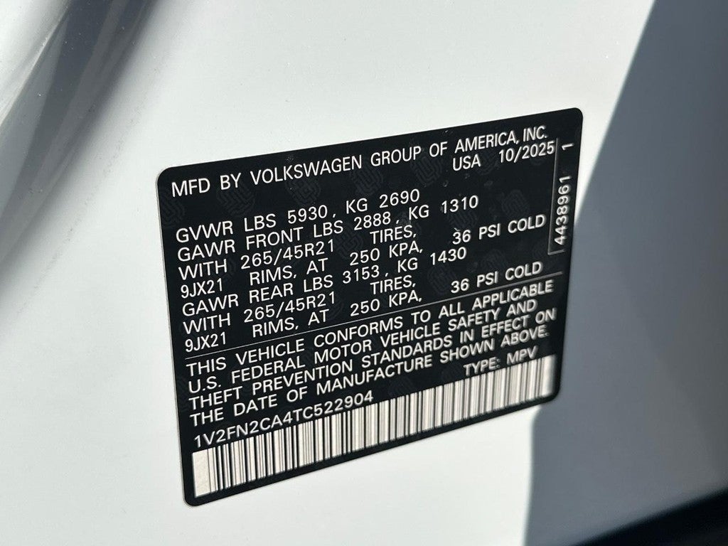 2026 Volkswagen Atlas 2.0T SEL Premium R-Line 4MOTION