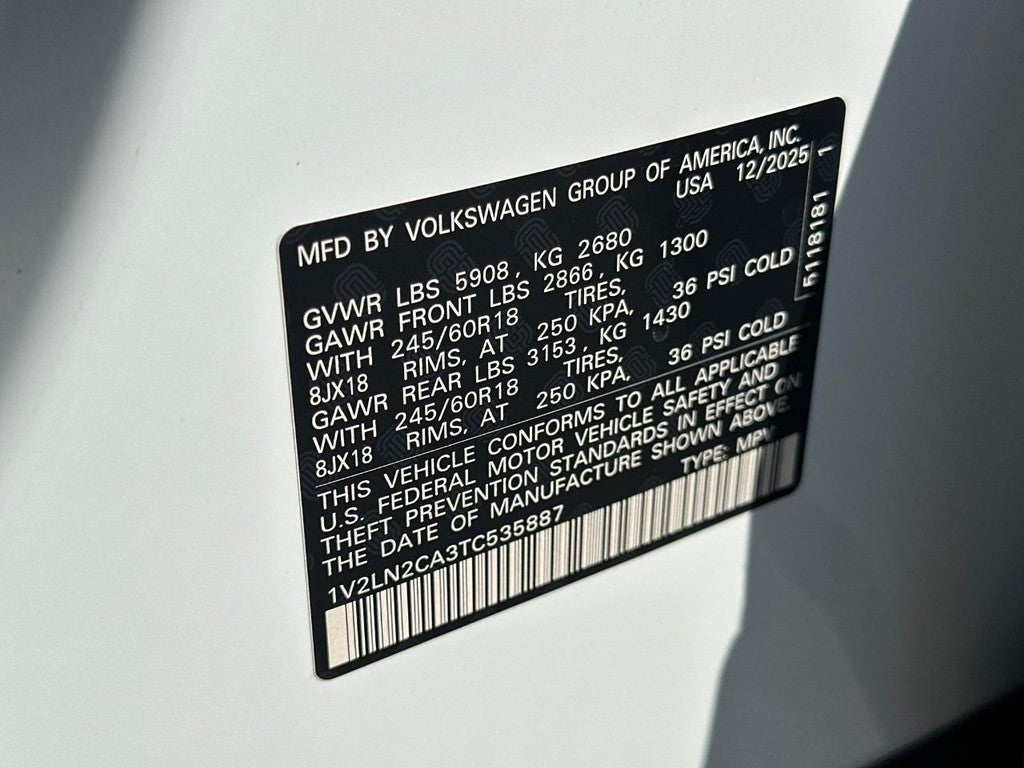 2026 Volkswagen Atlas 2.0T SE 4MOTION